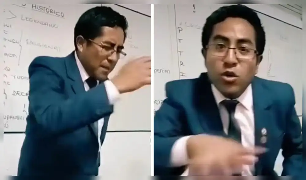 Docente es seguido atentamente por sus estudiantes. Foto: TikTok/Profe Histórico