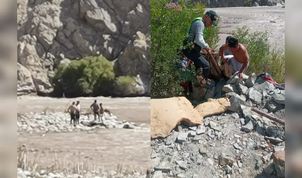 Cuerpos se encontraban en medio de islotes del río Ocoña. Foto: composición de Luis Fernando/cortesía PNP