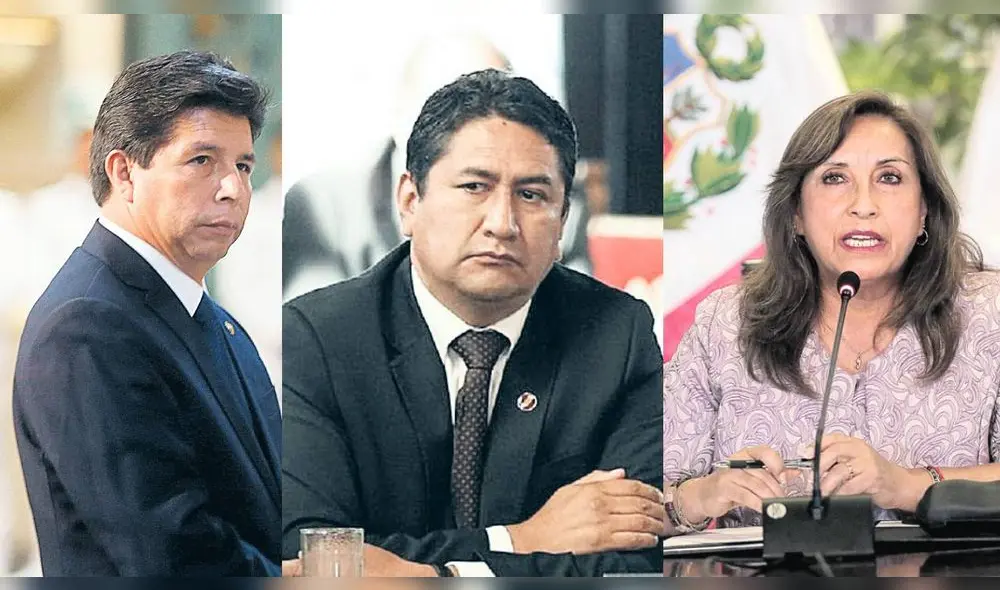 Nueva investigación. Pedro Castillo, Vladimir Cerrón y Dina Boluarte serán investigados por financiamiento de campaña. Foto: Composición LR Nueva investigación. Pedro Castillo, Vladimir Cerrón y Dina Boluarte serán investigados por financiamiento de campaña. Foto: Composición LR