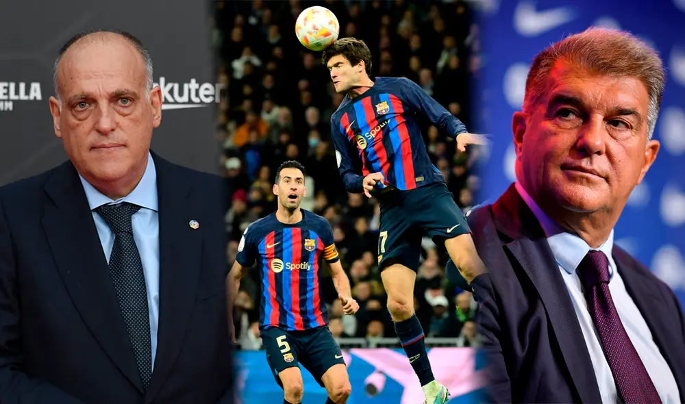 El cuadro catalán publicó un extenso texto en contra de Tebas y las acusaciones de algunos medios. Foto: Composicion LR/AFP