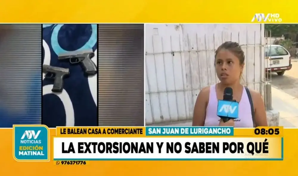 Vecina de SJL denuncia que es extorsionada y le piden la suma de 20.000 soles. Foto: captura de ATV - Video: ATV Vecina de SJL denuncia que es extorsionada y le piden la suma de 20.000 soles. Foto: captura de ATV - Video: ATV