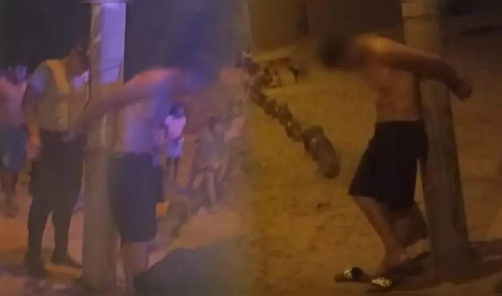 Presunto delincuente fue capturado por los pobladores. Foto: PNP