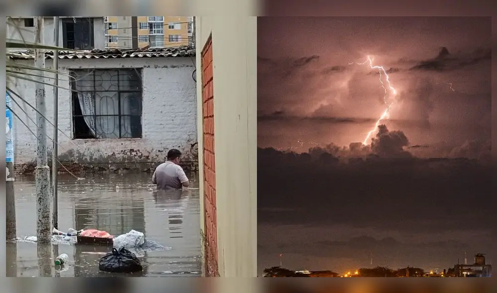 Piura registró cifras históricas en acumulados de lluvias. Foto: Composición Almendra Ruesta/Wilson Siancas/ La República