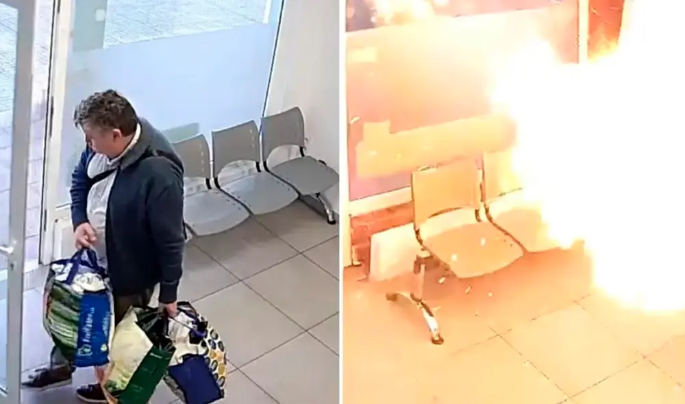 Preciso momento en el que se lleva acabo una fuerte explosión en una lavandería en La Coruña. Foto: captura de El País