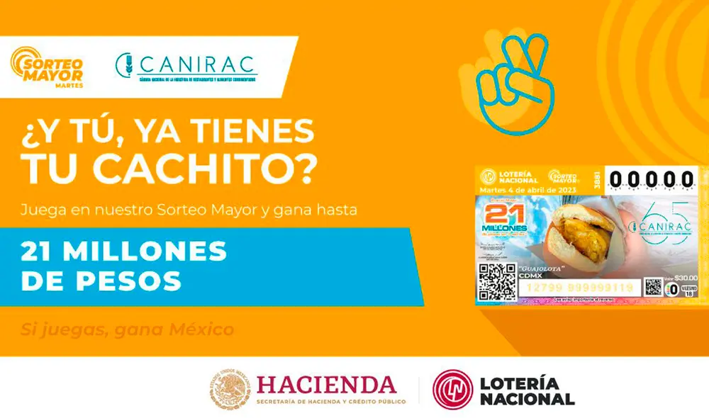 El Sorteo Mayor de México HOY, 4 de abril, trae un premio de 21 millones de pesos. Foto: Lotería Nacional El Sorteo Mayor de México HOY, 4 de abril, trae un premio de 21 millones de pesos. Foto: Lotería Nacional