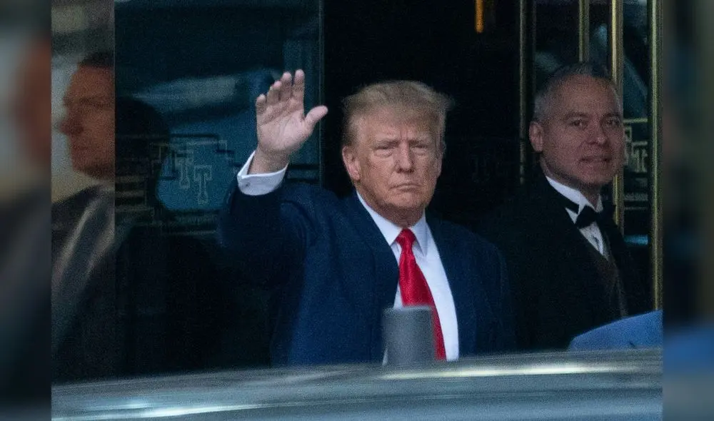 Donald Trump declaró antes de entregarse a la justicia. Foto: AFP