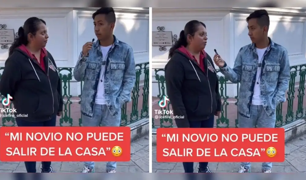 Mujer da peculiar respuesta a joven que le pregunta porqué su novio no sale de casa. Foto: captura de TikTok/ @Icefire Mujer da peculiar respuesta a joven que le pregunta porqué su novio no sale de casa. Foto: captura de TikTok/ @Icefire