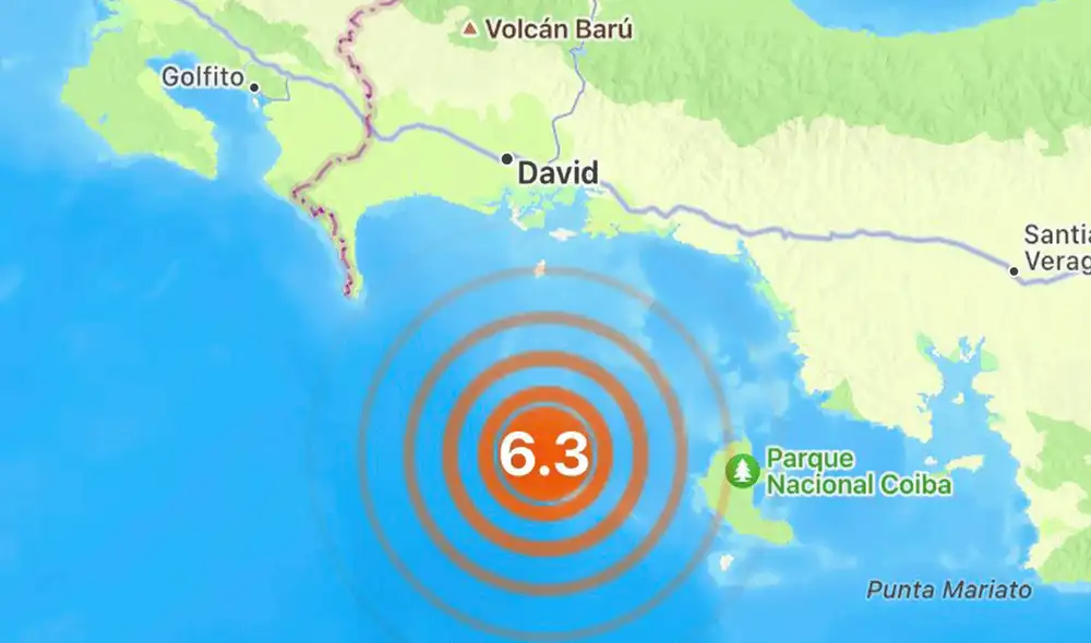 Sismo de magnitud 6,3 sacude la costa de Panamá. Foto: @SkyAlertMx