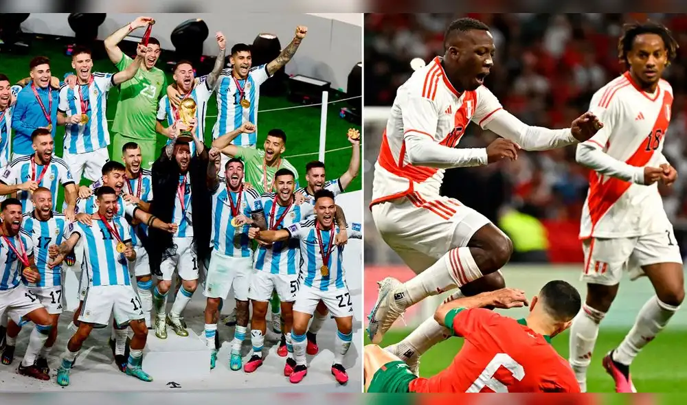 Argentina es la mejor clasificada de Conmebol en el ranking FIFA, mientras que Perú se ubica en el top 5 de la región. Foto: composición/EFE
