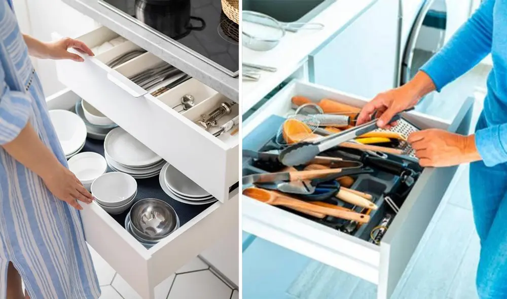 Conoce qué utensilios de cocina nunca debes almacenar en la estantería de tu cocina. Foto: composición LR/Hogarmania/El Confidencial