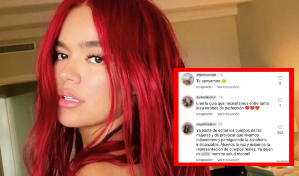 Seguidores de la artista colombiana Karol G mostraron su respaldo tras denunciar retoque excesivo de sus fotografías. Foto: captura Instagram/Karol G