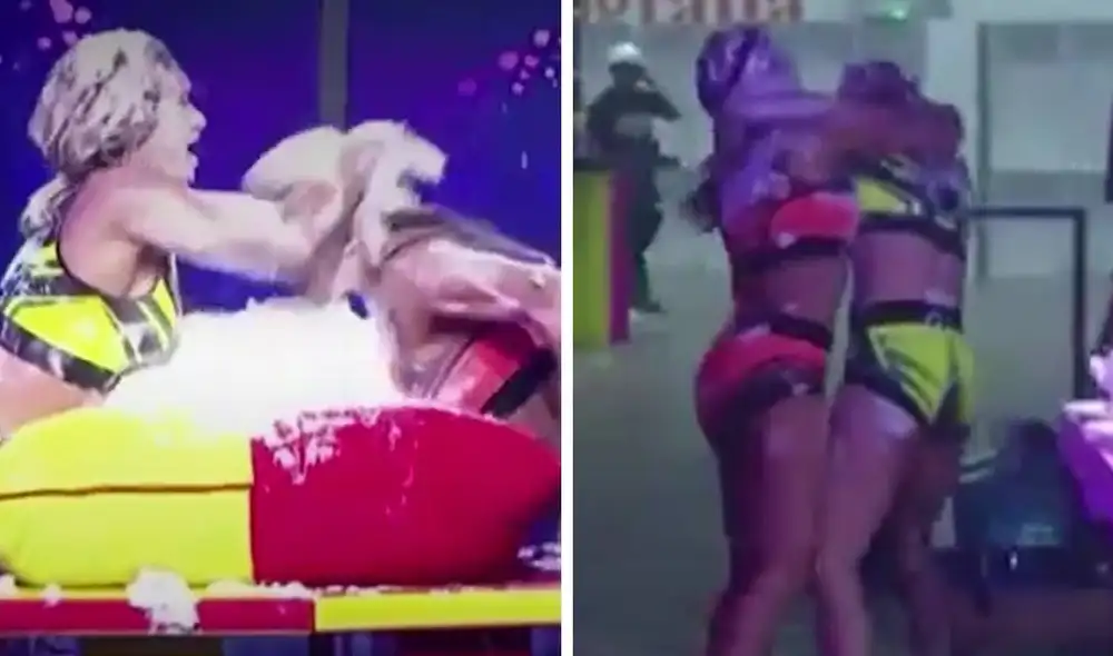 Melissa Loza y Karen Dejo se descontrolan en "Esto es guerra". Foto: captura de América TV - Video: América TV