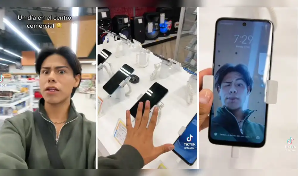 Faulox fue captado grabando con un celular Samsung, según versión de usuario. Foto: composición LR/ captura de TikTok