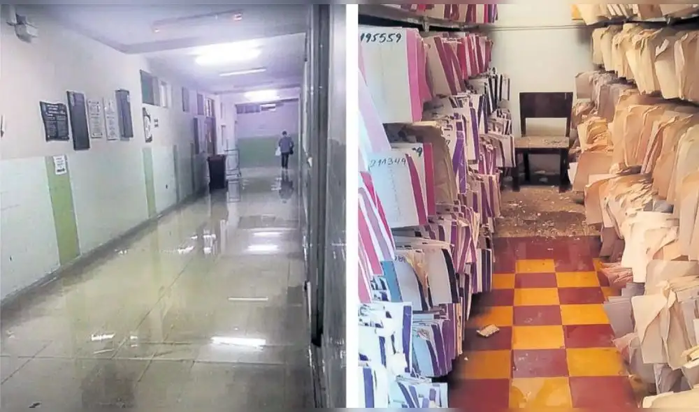 Los techos de varios ambientes del nosocomio Belén son una coladera y se pone en riesgo a los usuarios. Foto: LA República Los techos de varios ambientes del nosocomio Belén son una coladera y se pone en riesgo a los usuarios. Foto: LA República