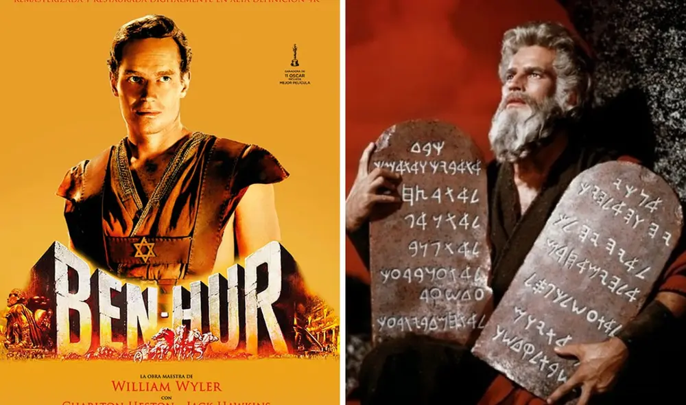 "Ben-Hur" y "Los diez mandamientos" son clásicos que siguen siendo vistos hasta el día de hoy. Foto: composición LR/Metro Goldwyn/Paramount