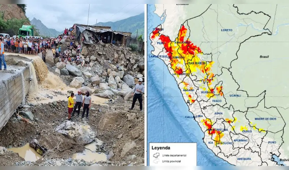 Los últimos reportes indican que hay 19 regiones con alerta roja y naranja por lluvias y huaicos. Foto: Indeci Los últimos reportes indican que hay 19 regiones con alerta roja y naranja por lluvias y huaicos. Foto: Indeci