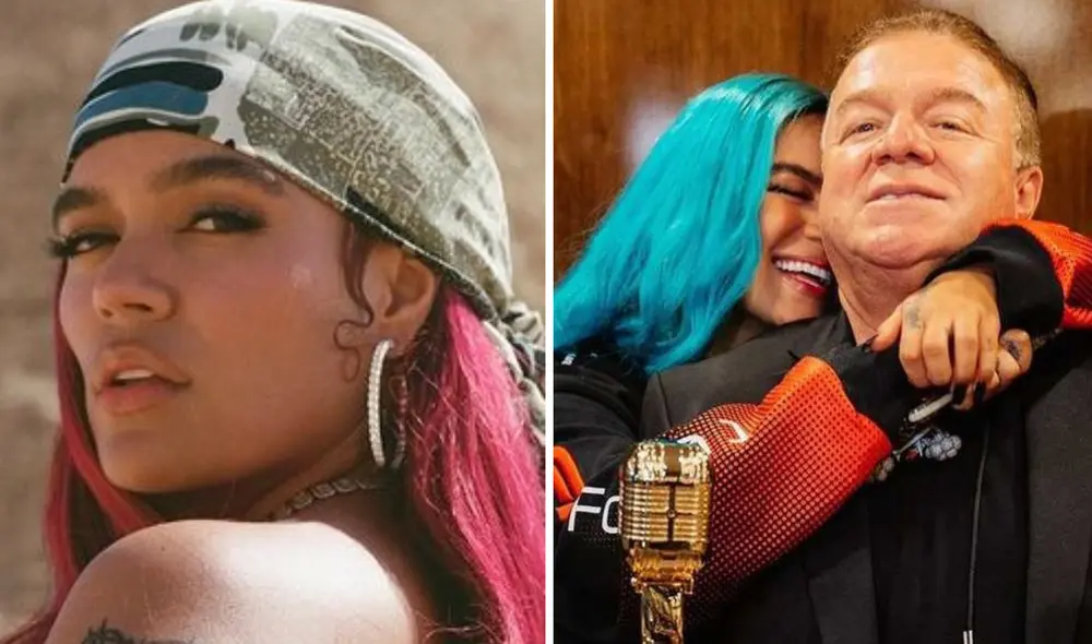 El papá de la artista colombiana, Guillermo Giraldo, se unió a la indignación por las fotografías retocadas de la cantante. Foto: composición LR / Instagram/ Karol G/Papa G