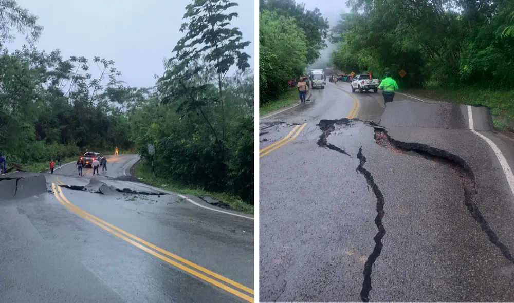 Luego de horas, parte de la vía fue habilitada por al concesionaria. Foto: composición LR / Richard Ramos / IIRSA NORTE / Facebook. VIDEO: Richard Ramos / cortesía para LR