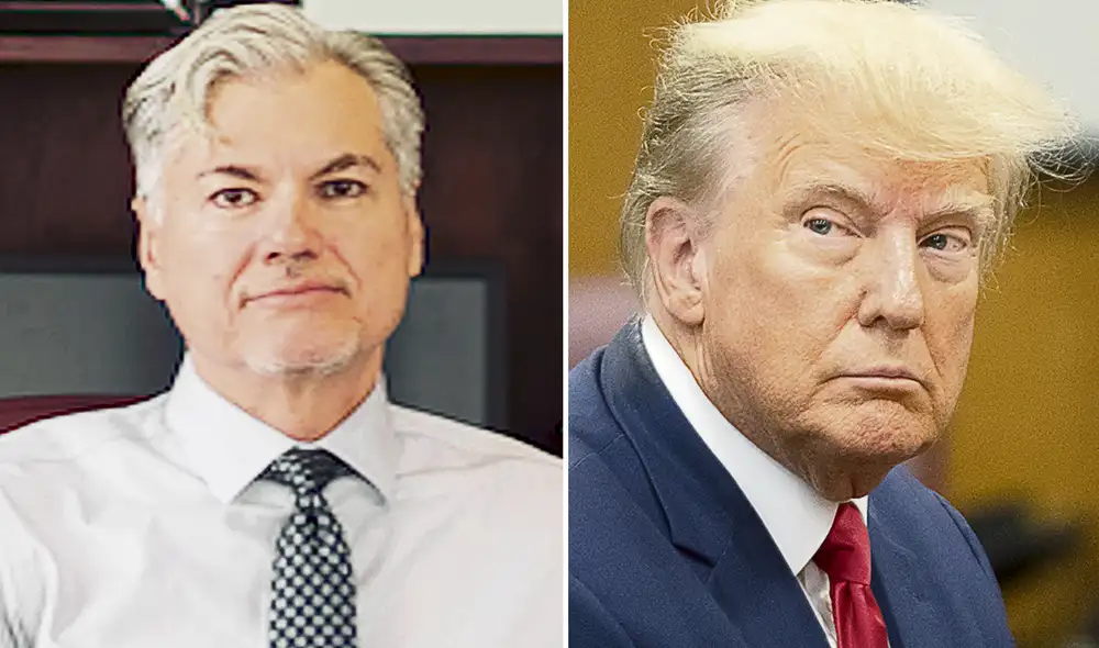 Justicia. Magistrado Juan M. Merchan, quien llevará la causa contra el expresidente estadounidense Donald Trump. Foto: composición La República/AFP