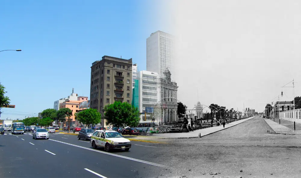 Paseo Colón es una de las avenidas más concurridas de Lima en la actualidad. ¿Cómo era hace 100 años?. Foto: composición La República/Pedro Felipe/Repositorio PUCP