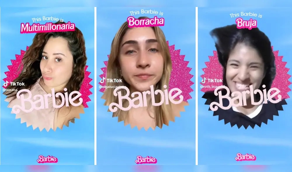 Nuevo filtro de TikTok de Barbie es tendencia. Foto: composición LR/captura de TikTok Nuevo filtro de TikTok de Barbie es tendencia. Foto: composición LR/captura de TikTok