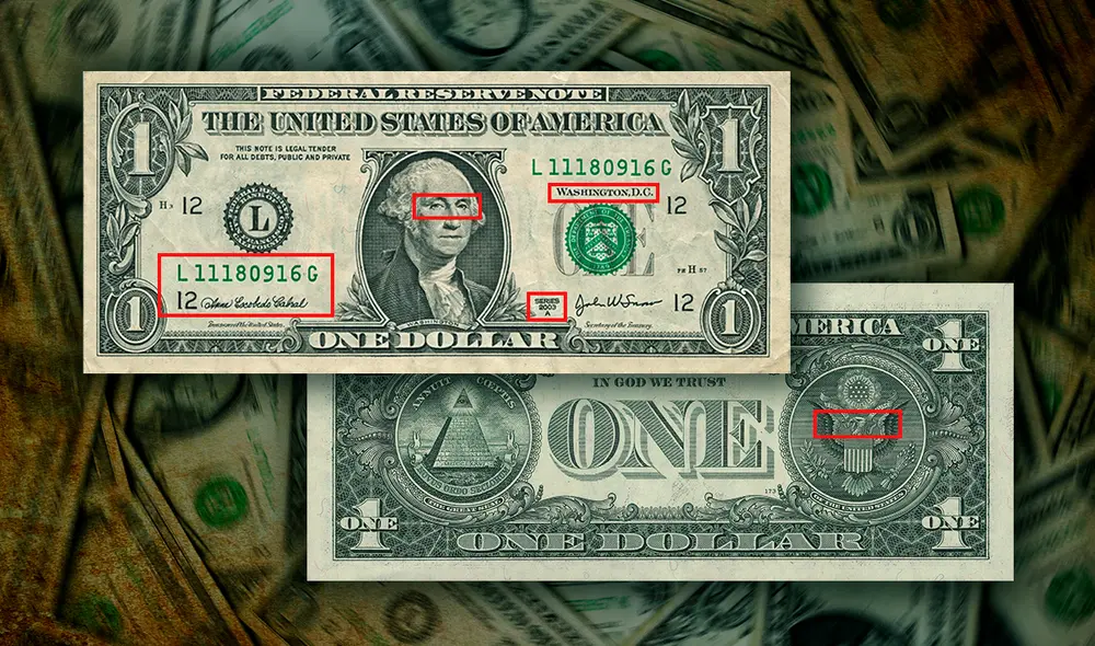 Algunos de los billetes de 1 dólar son valiosos por detalles imperceptibles o fallos de impresión. Foto: composición LR/Pexels Algunos de los billetes de 1 dólar son valiosos por detalles imperceptibles o fallos de impresión. Foto: composición LR/Pexels