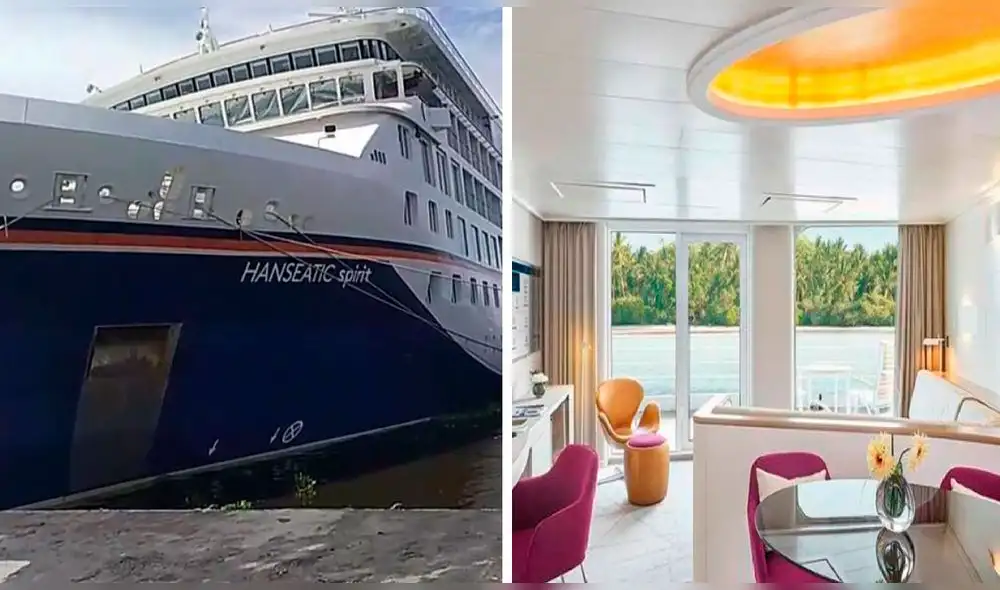 El trasatlántico más importante del mundo se encuentra navegando por el Amazonas. Foto: composición: Hapag Lloyd Cruises El trasatlántico más importante del mundo se encuentra navegando por el Amazonas. Foto: composición: Hapag Lloyd Cruises