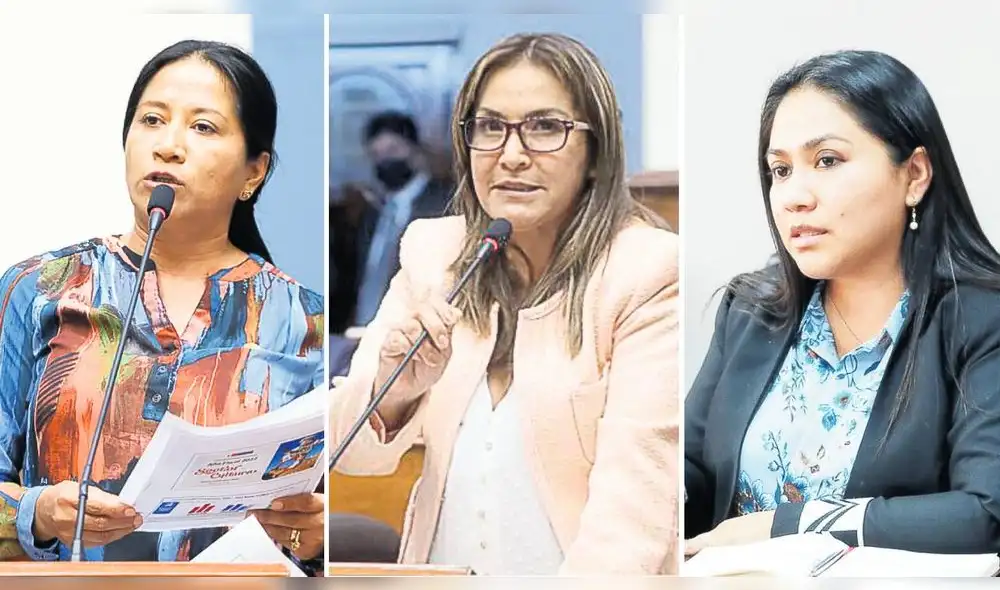 Sindicadas. Rosio Torres, Magaly Ruiz y Heidy Juárez llegaron con APP y enfrentan casos en que se les imputa cobrar cupos. Foto: composición LR