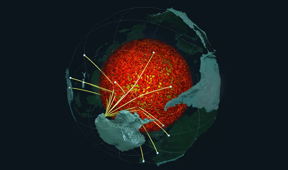 Mapa del interior de la Tierra construido a partir del estudio de ondas sísmicas. Foto: Edward Garnero / Mingming Li