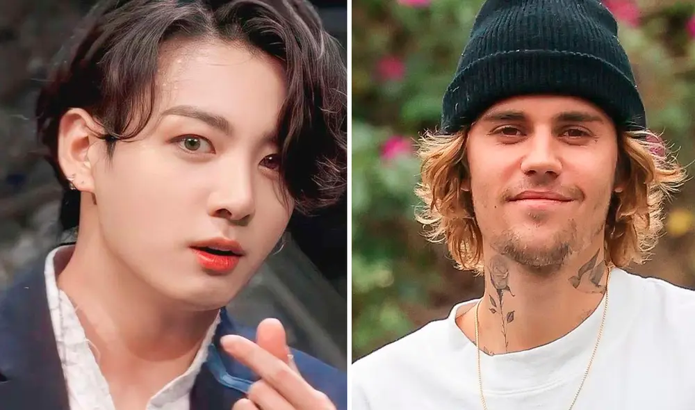 Jungkook y Justin Bieber: ambos artistas pertenecen a la familia HYBE. Foto: composición LR/Naver/El País