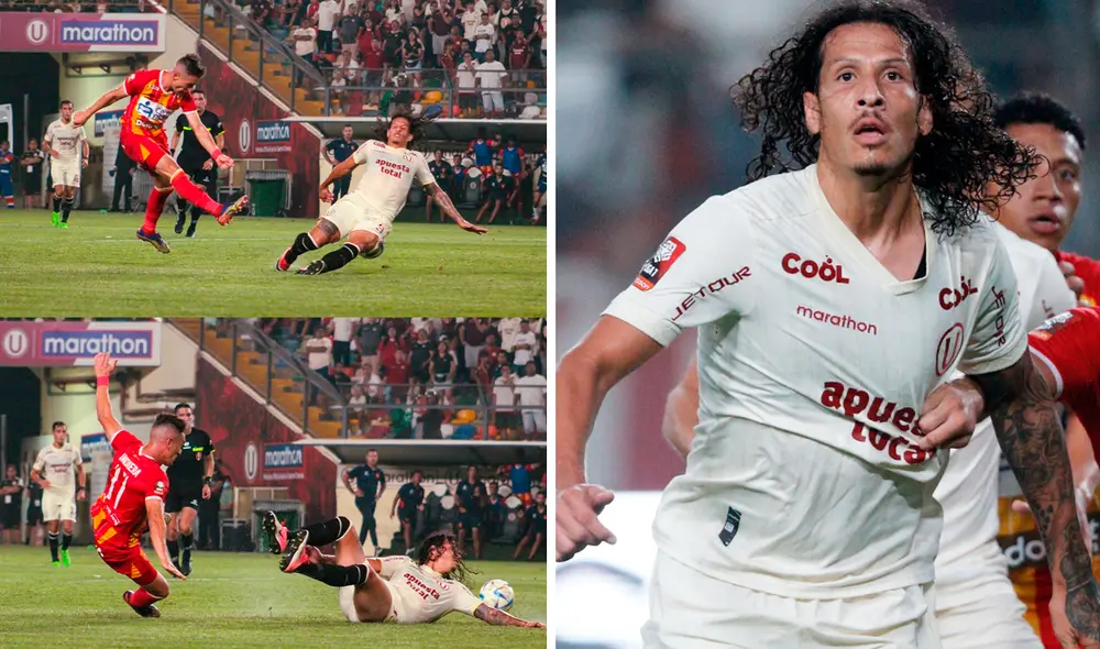 Williams Riveros cortó un disparo de Nieri Bandiera con la mano en el primer tiempo de Universitario vs. Atlético Grau. Foto: Composición GLR / Gian Flores / Archivo GLR Williams Riveros cortó un disparo de Nieri Bandiera con la mano en el primer tiempo de Universitario vs. Atlético Grau. Foto: Composición GLR / Gian Flores / Archivo GLR