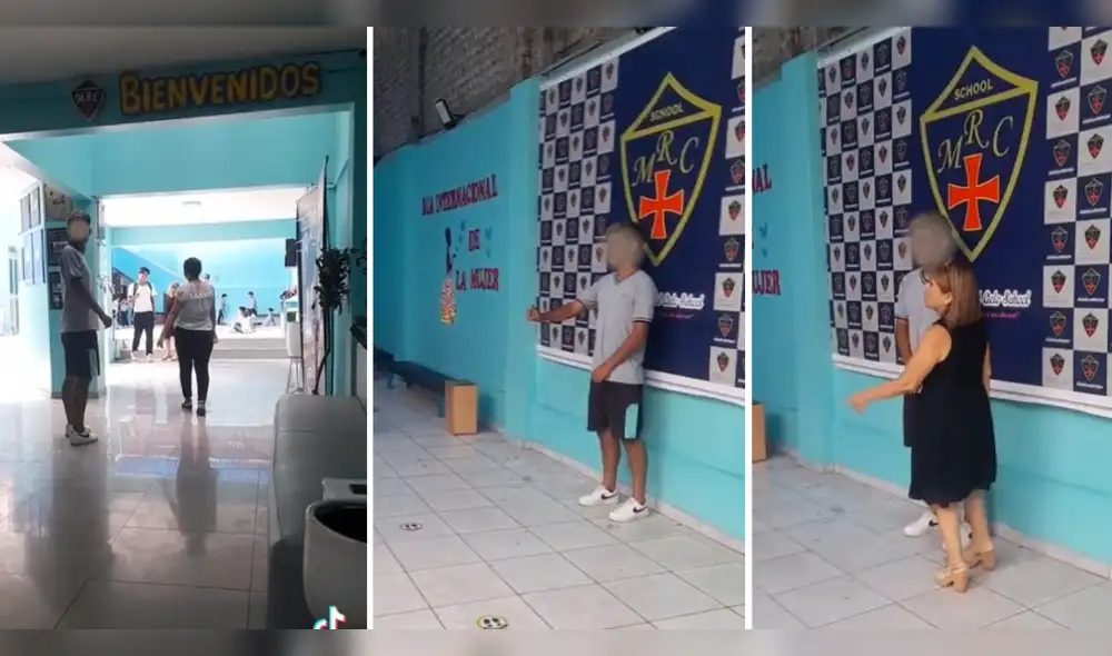 La directora fue una de las más emocionadas para tomarse fotos con el joven. Foto: captura de TikTok La directora fue una de las más emocionadas para tomarse fotos con el joven. Foto: captura de TikTok