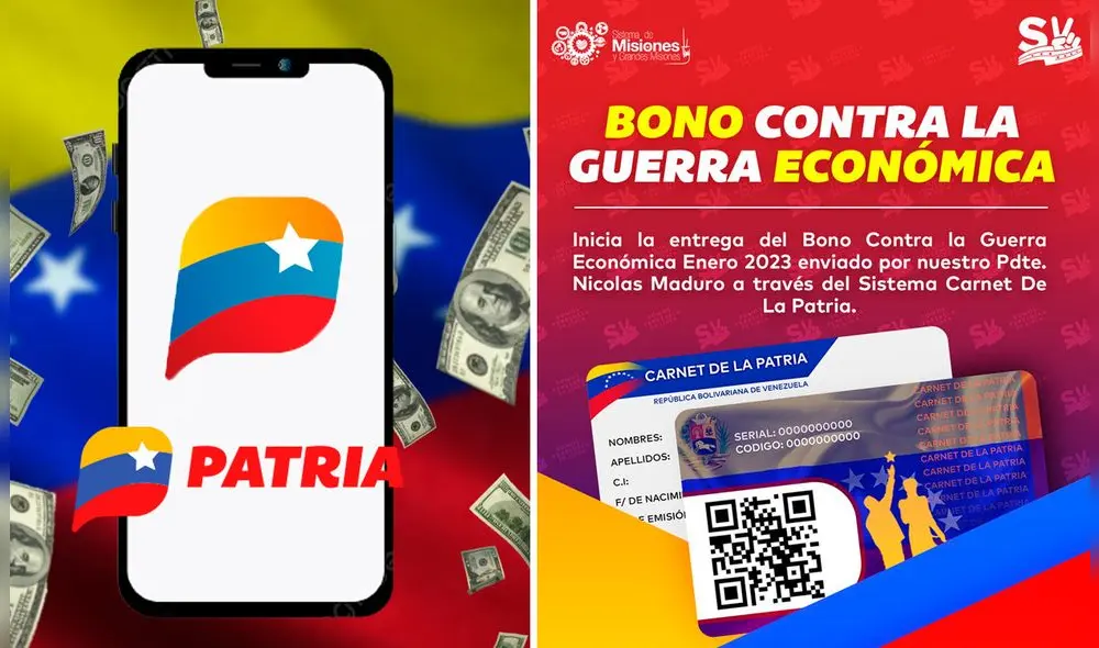 El Bono Contra la Guerra Económica será entregado en los próximos días. AQUÍ te explicamos los montos y sus respectivos beneficiarios. Foto: composición LR/ Patria/ Somos Venezuela/ Freepik El Bono Contra la Guerra Económica será entregado en los próximos días. AQUÍ te explicamos los montos y sus respectivos beneficiarios. Foto: composición LR/ Patria/ Somos Venezuela/ Freepik
