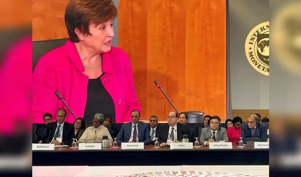 Al fondo, Kristalina Georgieva, directora gerente del FMI. Foto: BCRP Al fondo, Kristalina Georgieva, directora gerente del FMI. Foto: BCRP