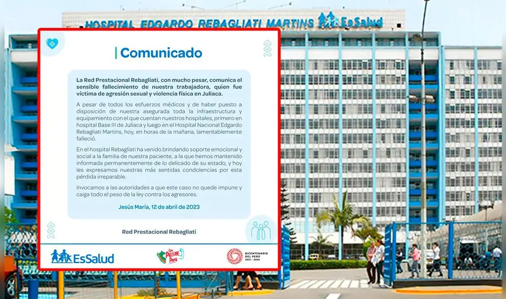 Enfermera que fue víctima de violación grupal falleció. Foto: composición LR/EsSalud