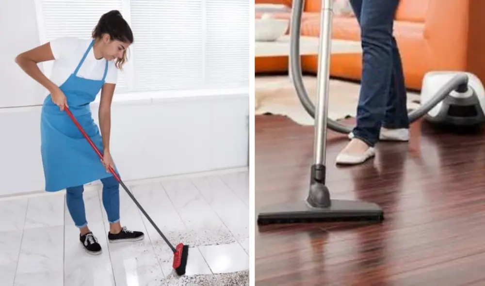 Conoce cómo limpiar el piso sin necesidad de usar escoba o aspiradora. Foto: composición LR/Vibra/Karcher