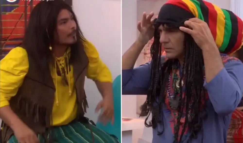 Joel y Mike pelearon por Macarena vestidos de hippies y provocaron su despido de la galería. Foto: composición LR/América TV