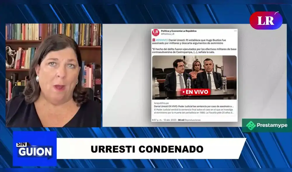 Rosa María Palacios se refiere a la condena de 12 años de cárcel a Daniel Urresti. Foto: LR+/Video: LR+ Rosa María Palacios se refiere a la condena de 12 años de cárcel a Daniel Urresti. Foto: LR+/Video: LR+