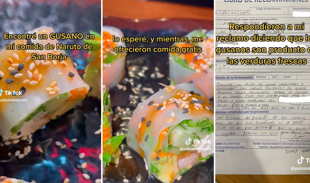 La comensal no dudó en registrar este incómodo momento en el restaurante. Foto: composición LR / captura de TikTok / @palomabeoutis