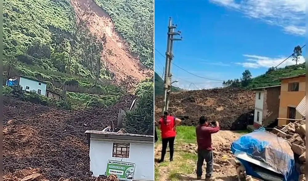 Terrenos cedieron ante las constantes lluvias y activación de la quebrada La Perla. Foto: composición LR/difusión Terrenos cedieron ante las constantes lluvias y activación de la quebrada La Perla. Foto: composición LR/difusión
