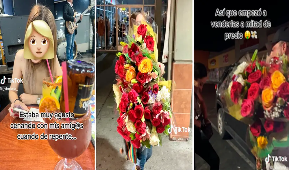 Usuarios cuestionaron que hayan vendido las flores que formaron parte de un regalo. Foto: Composición de LR/TikTok/@_viorima_ Usuarios cuestionaron que hayan vendido las flores que formaron parte de un regalo. Foto: Composición de LR/TikTok/@_viorima_