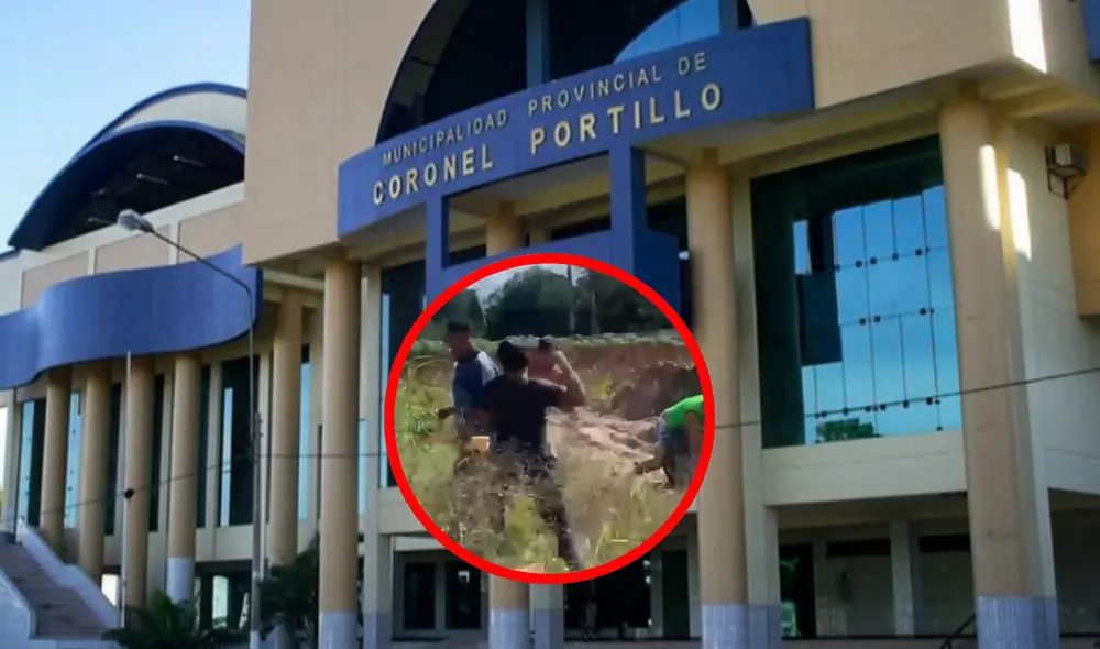 Operario de la grúa se llevó la peor parte de la golpiza. Foto: composición LR/Diario Impetu - Video: Roque Noticias - Pucallpa/Facebook