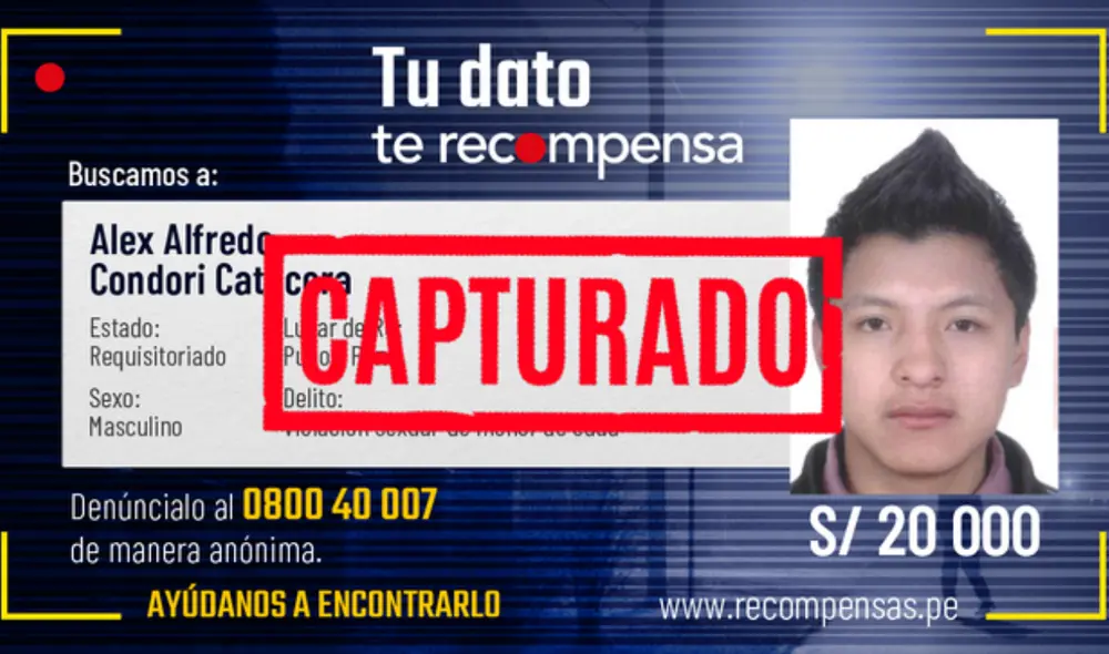 Alex Condori fue capturado cuando caminada por la cuadra 4 del jirón Mariano Núñez. Foto: Ministerio del Interior