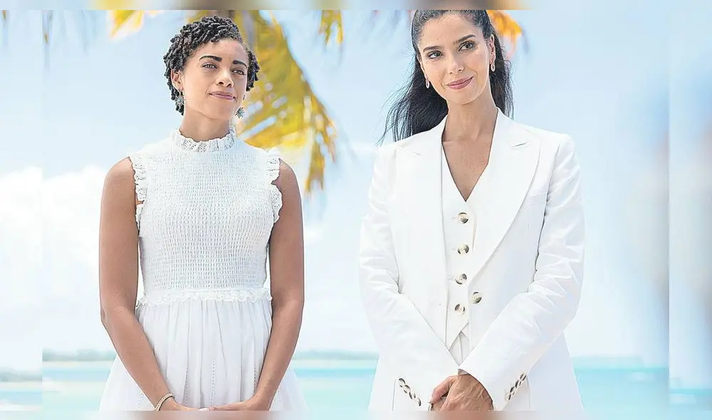 Escena. De ‘La isla de la fantasía’ con Kiara Barnes (cabello corto) y Roselyn Sánchez. Foto: difusión