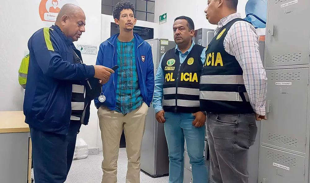 En Bogotá. Un equipo de agentes de la PNP entrevistó ayer a Sergio Tarache, en Colombia. Foto: difusión En Bogotá. Un equipo de agentes de la PNP entrevistó ayer a Sergio Tarache, en Colombia. Foto: difusión