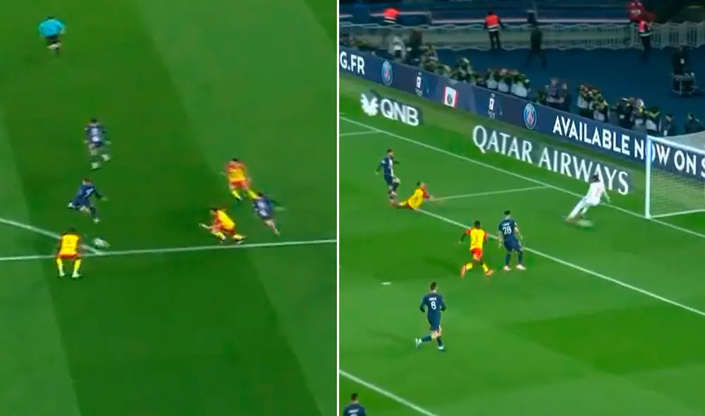 Kylian Mbappé y Messi participaron en la tercera anotación del PSG. Foto: captura/ESPN