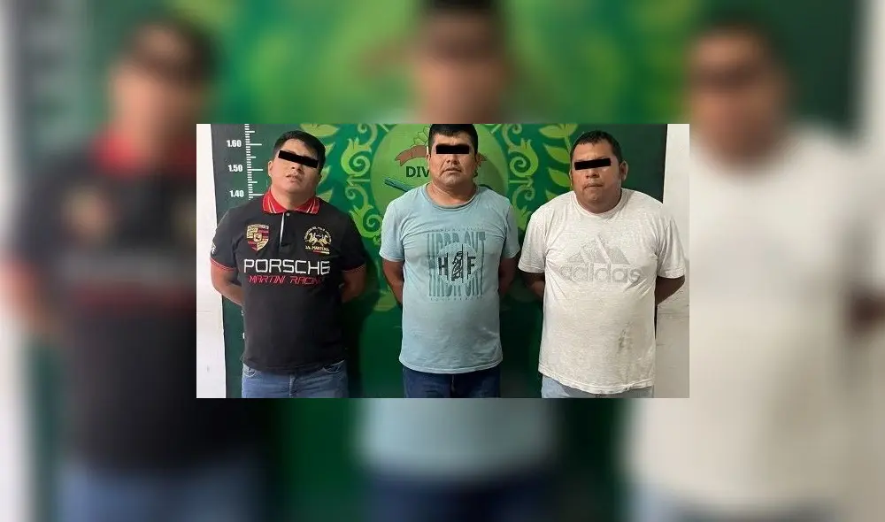 Trío fue capturado en flagrancia delictiva. Foto: PNP Trío fue capturado en flagrancia delictiva. Foto: PNP