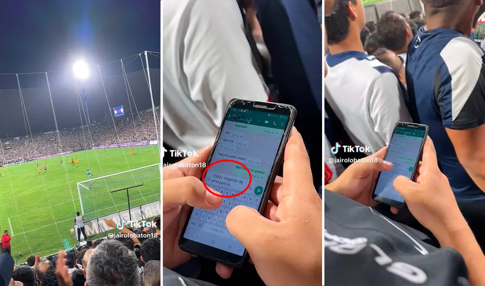 Joven no dudó en inventar una excusa para seguir alentando al equipo de sus amores. Foto: composición LR/capturas/@jairolobaton18/TikTok