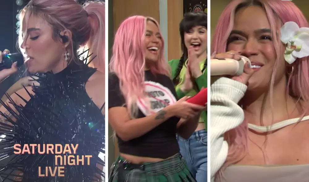Karol G deslumbró en el programa estadounidense "Saturday night live". Foto: composición LR/Instagram/SNL - Video: Twitter Karol G deslumbró en el programa estadounidense "Saturday night live". Foto: composición LR/Instagram/SNL - Video: Twitter