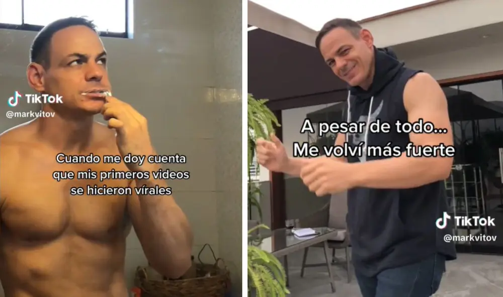 Mark Vito sigue alborotando las redes con vídeos virales en Tik Tok, jactándose de su nueo físico. Foto: Composición La República/Mark Vito/Tik Tok